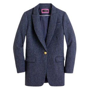 J. Crew Long Parke Herringbone Blazer | size 6 | navy